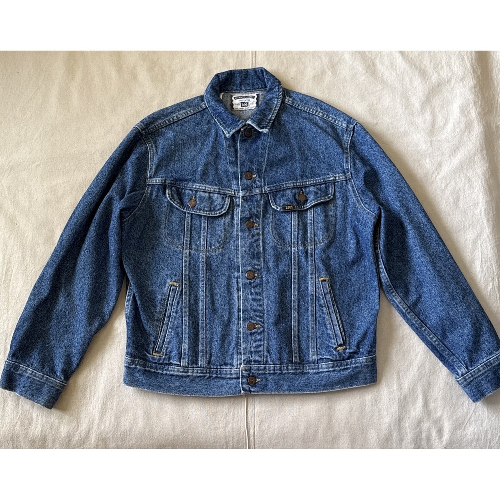 Vtg Lee Denim Jacket Mens M Blue 86-89 MR era Made in USA Trucker
